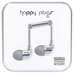 Happy Plugs In-Ear Headphones with Mic/Remote Grey